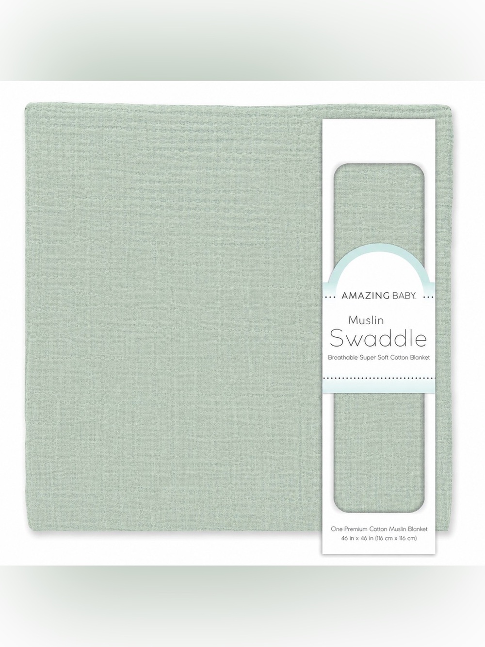 Amazing Baby - Muslin Swaddle Blanket - Sage Green